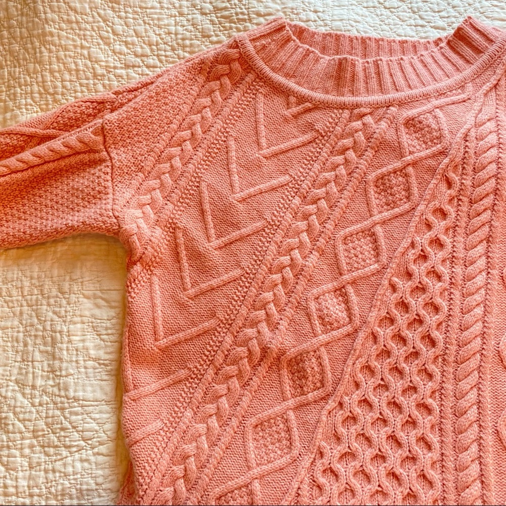 J Crew Lonnie Pink Cable Knit Sweater Tunic - Picture 4 of 12